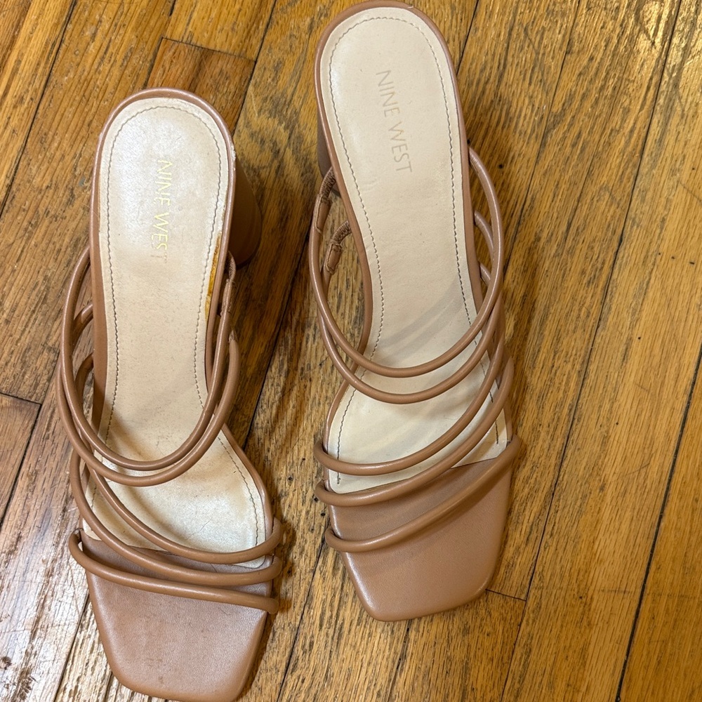 Nine West Brown Strappy Heels